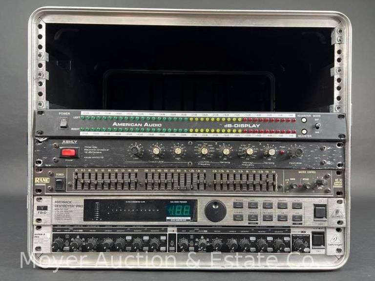 (5) Asst. Rack Mounted Audio Processing Components, with Plastic Portable Rack image