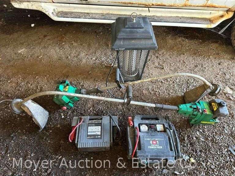 (2) Battery Jump Packs, Condition Unknown, 2 Weed Trimmers, and Sears Bug Zapper image