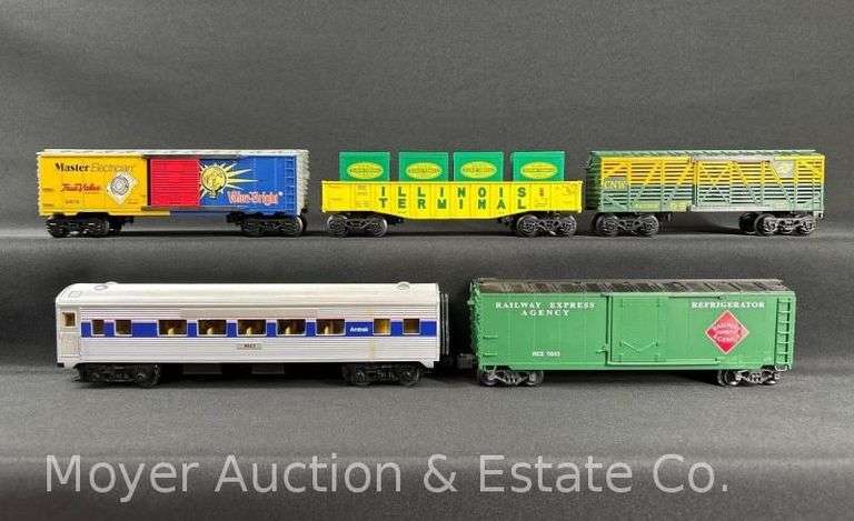 (4) K-Line Freight Cars with MTH Amtrak Passenger Car image
