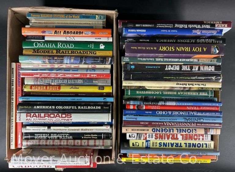 (2) Boxes of Railroad and Train Related Books image