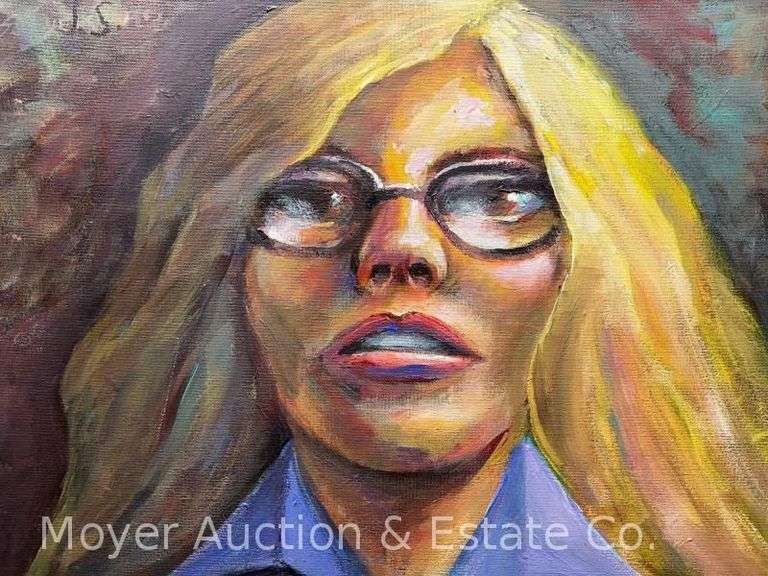 "Young Women" Oil on Canvas Portrait by John Schweikhard, Artist Signed, Unframed, 16"x20" image