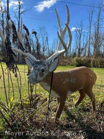 Cement Deer, Poor Condition, 36" Long x 43" Tall image