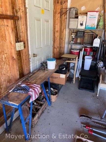 Contents of Garage Incl. Shelving, Electronics, Housewares, Decorative, Etc. image