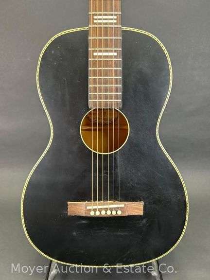 Recording King Dirty 37 Model RPS-7-MBK Acoustic Guitar, with Hard Foam Soft Case image