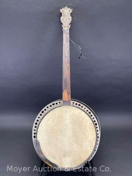 Antique 4-String Banjo, For Parts/Repair, Missing Fretboard and Loose Back image