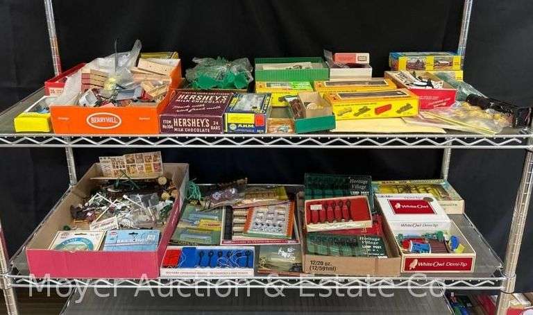 Group of Asst. Scale Layout Accessories, Lampposts, Signs, Trees, Etc. image