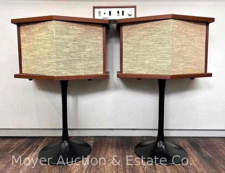 Vintage Mid-Century Modern Bose 901 Direct/Reflecting Speakers, with 901 Active Equalizer image