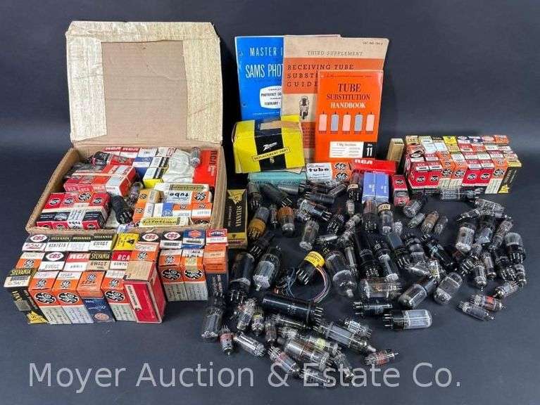 Group of Asst. Electric Tubes, Radio Tubes, Amp Tubes, Books, Etc. image