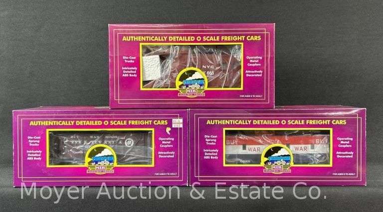 MTH New York Central Snow Plow, Pennsylvania Hopper and Erie Caboose, with Original Boxes image