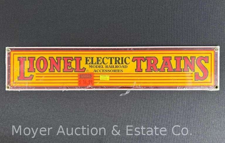 New Lionel Electric Trains Reproduction Porcelain Sign, 3.5"x17" image