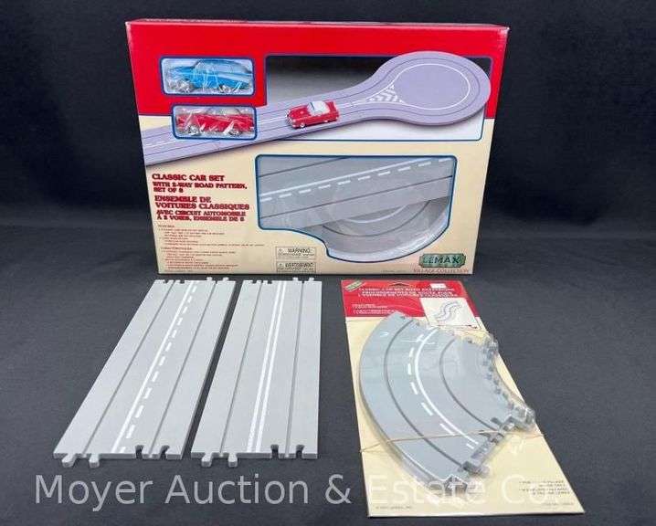 Lemax Classic Car Set and Slot Car Style Track image