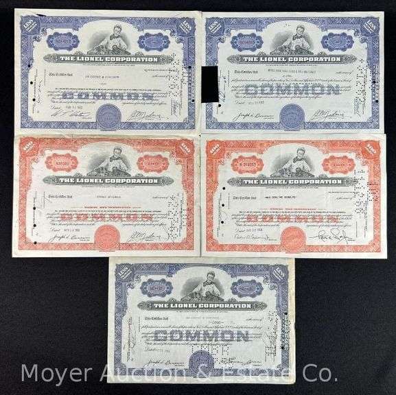 (4)The Lionel Corperation Stock Certificates image