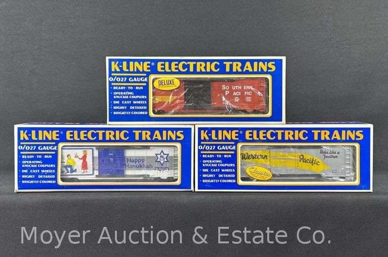 (3) K-Line Box Cars, with Original Boxes image