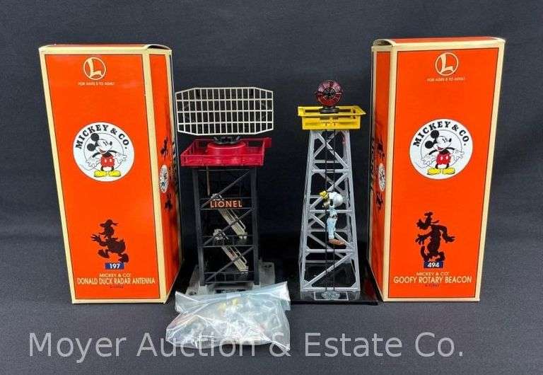 Lionel Donald Duck Radar Antenna No. 12964 and Goofy Rotary Beacon No. 12965, with Original Boxes image