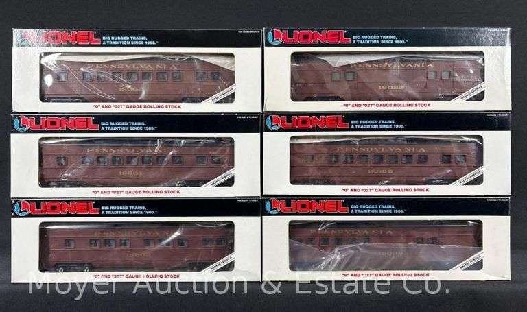 (6) Lionel Pennsylvania Passenger Cars, No. 16000-16003, 167009 and 16022, with Original Boxes image