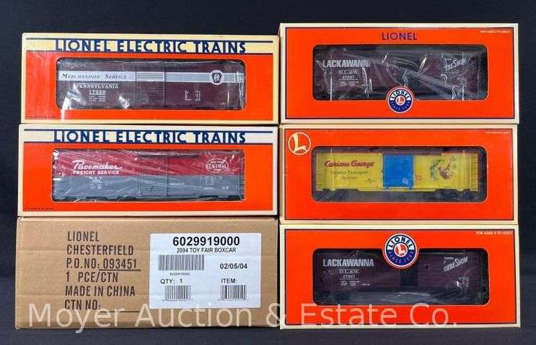 (6) Lionel Box Cars, with Original Boxes image