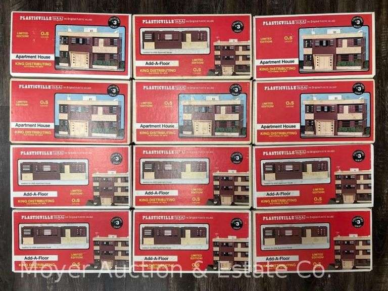 Group of Plasticville Apartment Buildings and Add-A-Floor Kits image