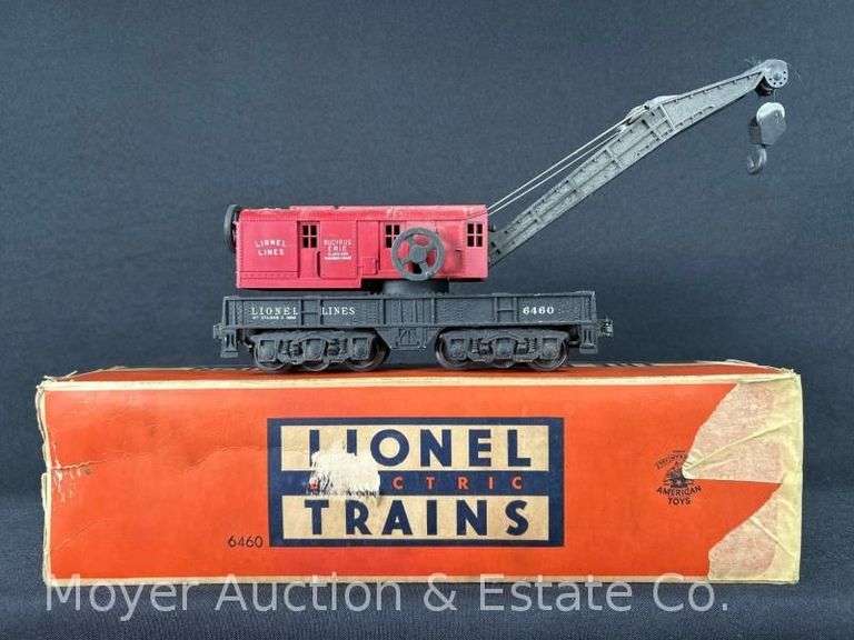 Lionel No. 2460 Red Cab Operating Work Crane, with Original Box image