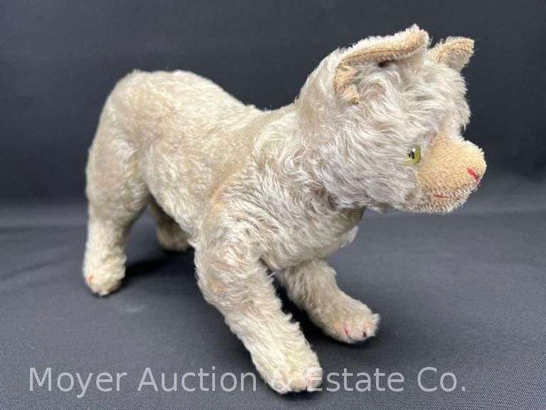 Early Steiff Plush Cat, 13" Long image