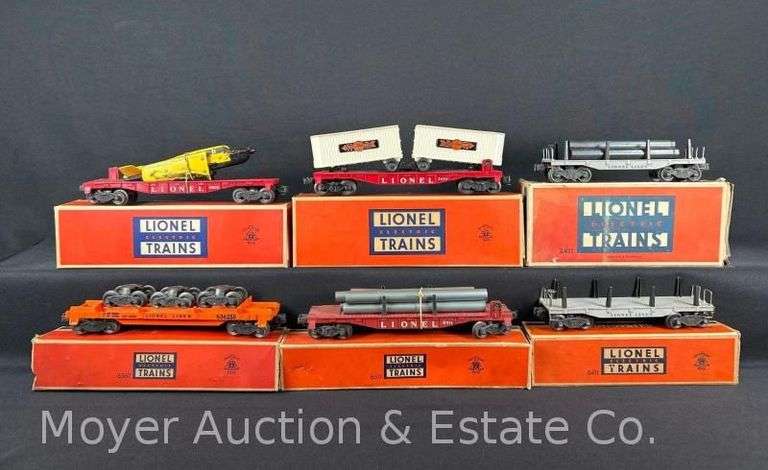 (6) Lionel Flatcars Some with Loads, in Original Boxes image