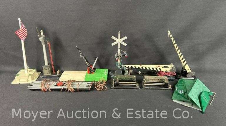 Group of Lionel Signals, Ammo Dump, Crossing Gate, Rheostats, Etc. image