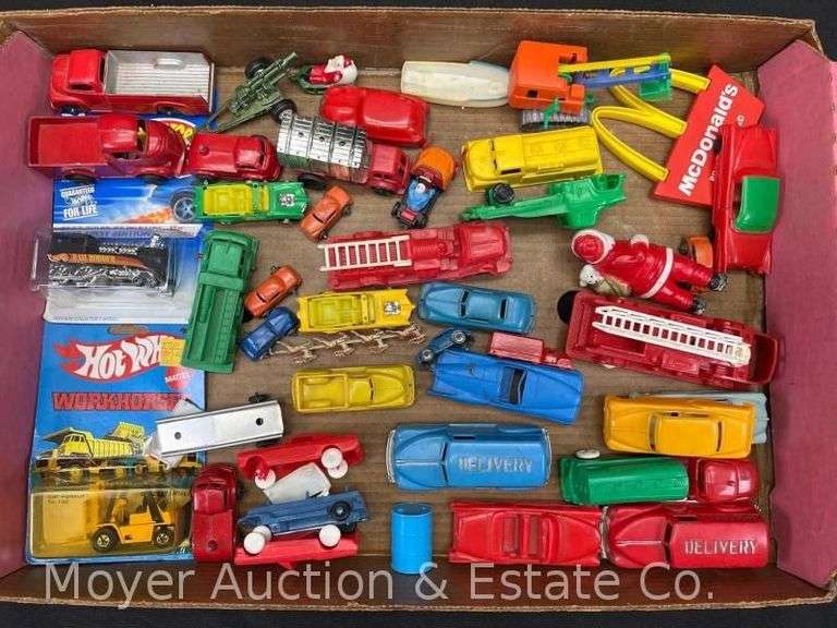 Group of Asst. Toys, Plastic Cars, Some Hot Wheels, Etc. image