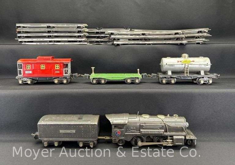 Lionel Set No. 259E Gunmetal Steam Locomotive, Tender, Freight Cars and Track image