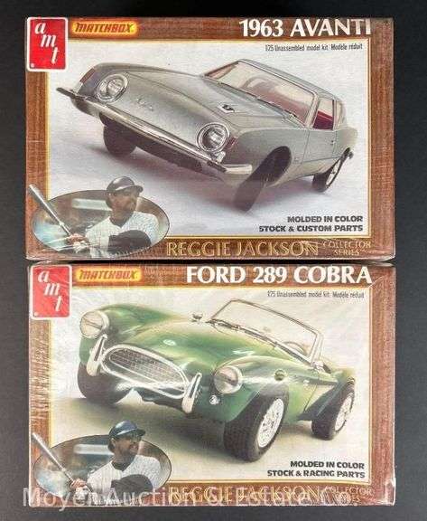 (2) AMT Matchbox Plastic Model Kits: 1963 Avanti and Ford 289 Cobra, Sealed in Plastic, 1/25 Scale image