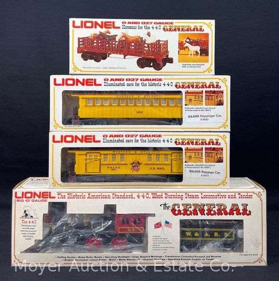 Lionel The General Steam Locomotive, Tender, and (3) Cars, with Original Boxes image