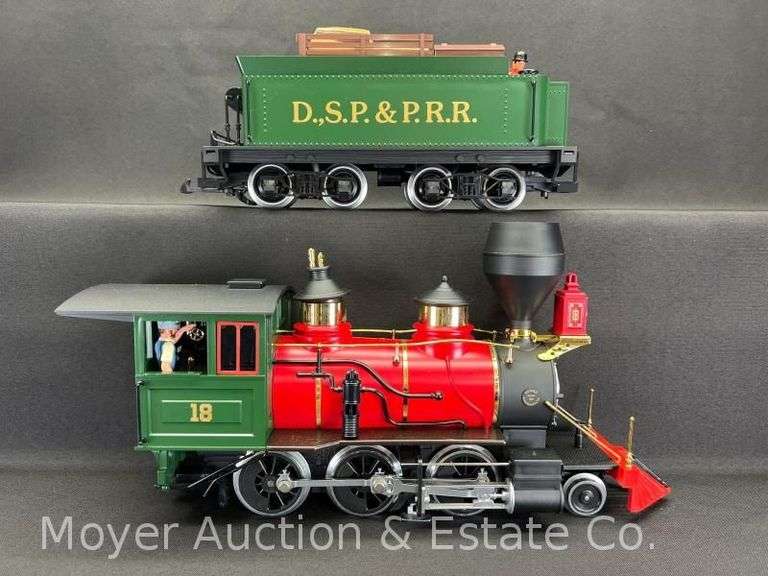 LGB G Scale Mogul Steam Locomotive and Tender, No. 2018D, with Original Box image