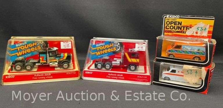(4) Kidco Die-Cast Vans and Trucks, in Original Packaging image