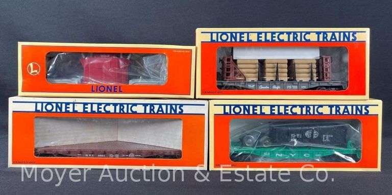 (4) Lionel Flatcars with Loads, in Original Boxes image