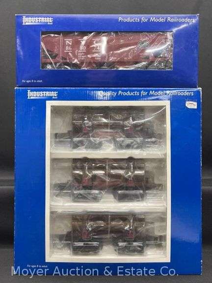 Industrial Rail Hopper Car and 3-Pack Log Cars, with Original Boxes image