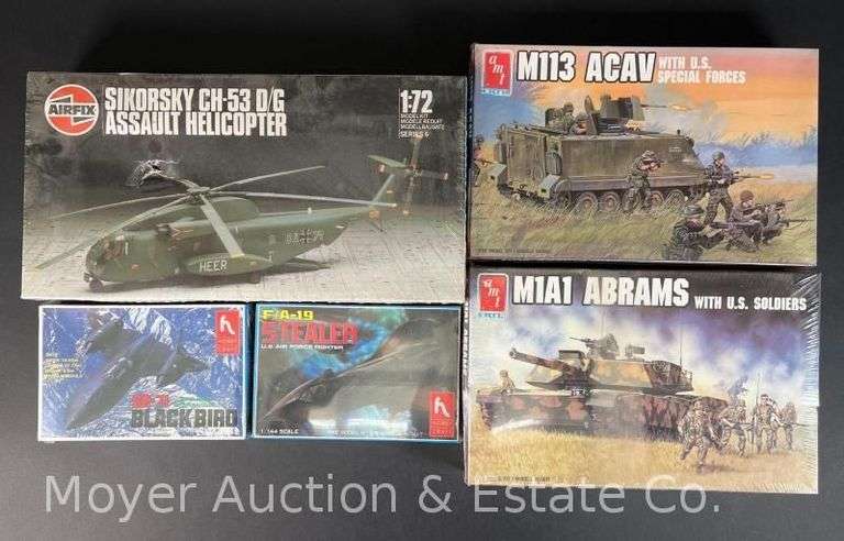 (5) Asst. Aircraft and Military Plastic Model Kits, All Sealed in Plastic, 1/72 and 1/144 Scale image