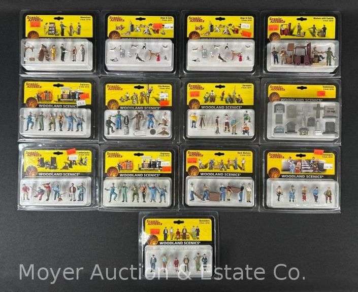 (13) Packs of Woodland Scenics O Gauge People, Animals, Etc. image