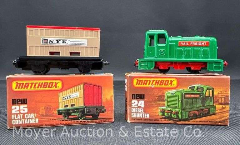 Matchbox No. 24 Diesel Shunter and No. 25 Flat Car, with Original Boxes image