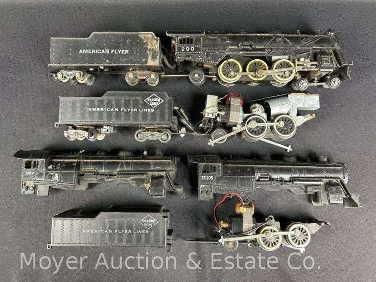 American Flyer No. 290 S Gauge Steam Locomotive and Tender, with Misc. S Gauge Parts Locomotives image