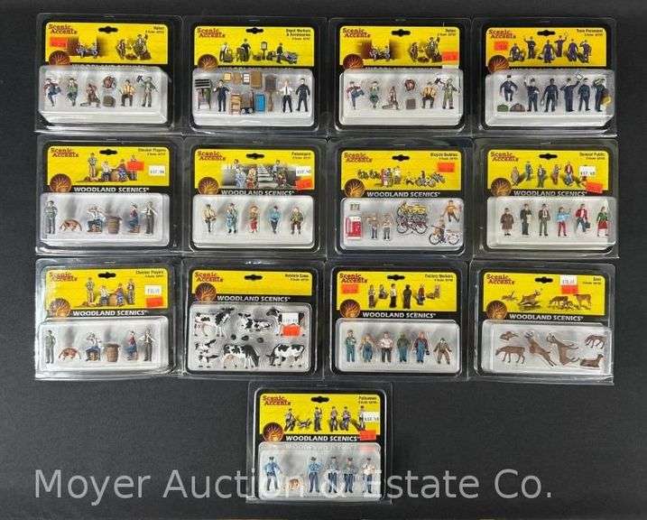 (13) Packs of Woodland Scenics O Gauge People, Animals, Etc. image