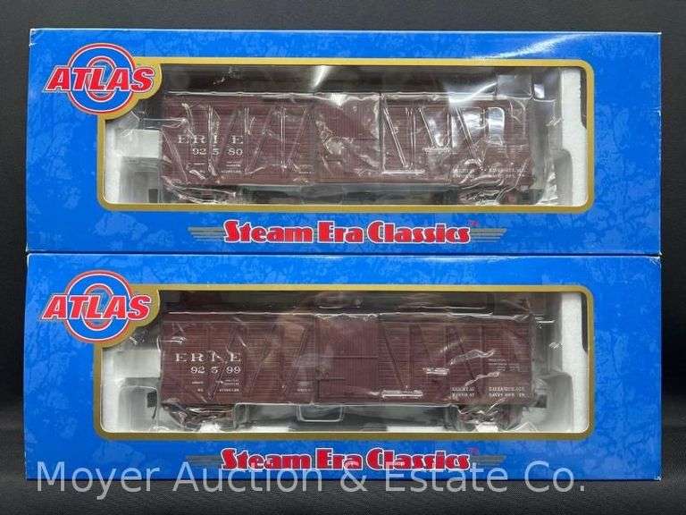(2) Atlas O Steam Era Classics Single-Sheathed Box Cars, No. 6474, with Original Boxes image