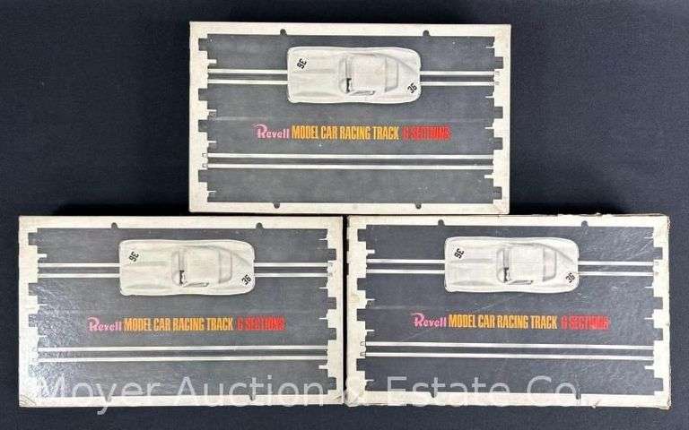 (3) Boxes of Revell Model Car Slot Car Track, 6 Sections Each, with Original Boxes image