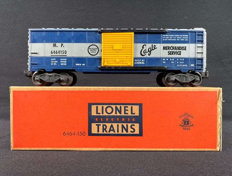 RARE Lionel No. 6464-150 Missouri Pacific Boxcar, "Left of Door-First Panel" Logo Variation, Nice Original Condition, with Original Box image