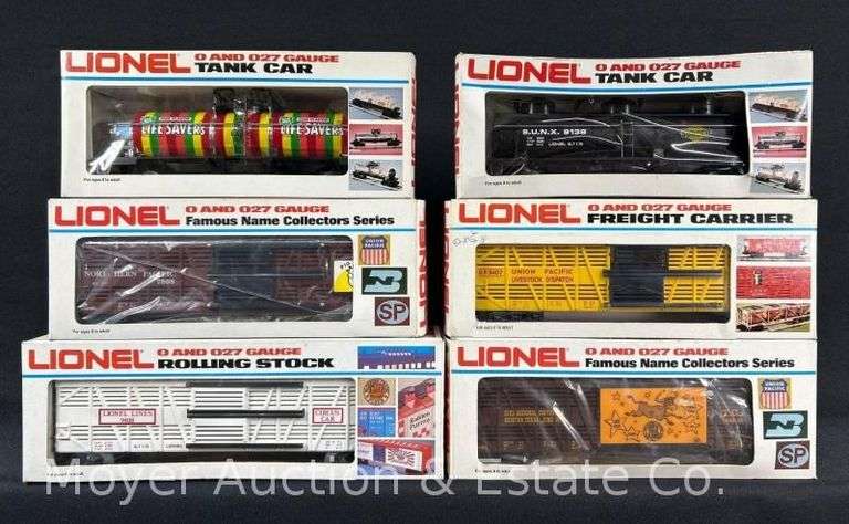 (2) Lionel Tank Cars and (4) Stock Cars, with Original Boxes image