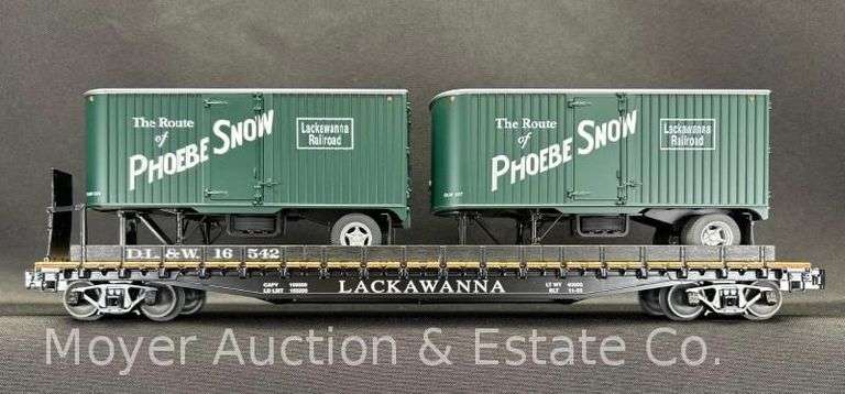 Lionel Lackawanna PS-4 Flatcar with Trailers, No. 27574, with Original Box image