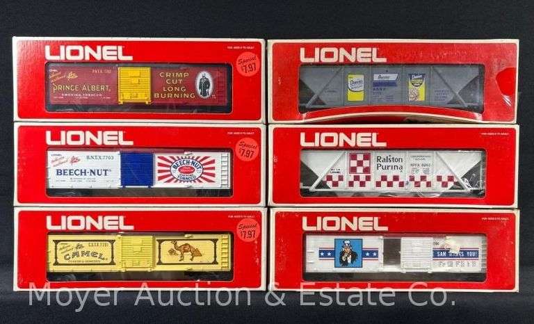(4) Lionel Box Cars and (2) Hopper Cars, with Original Boxes image