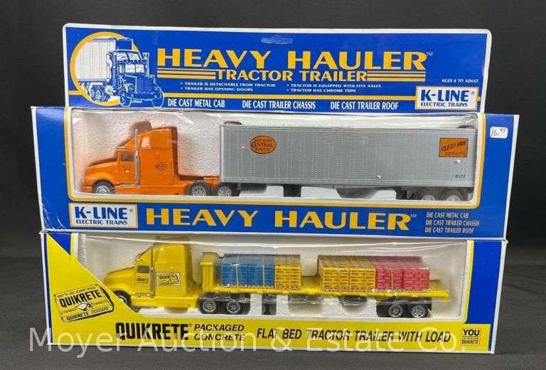 (2) K-Line Die-Cast Semi-Trucks and Trailers, with Original Boxes image