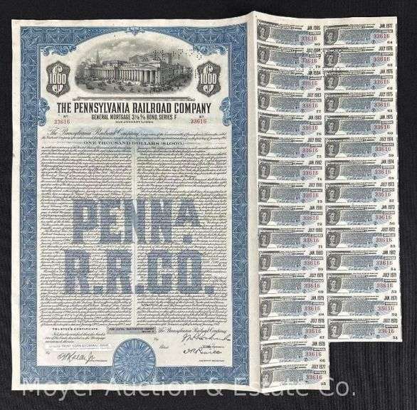 Pennsylvania Railroad Bond Certificate image