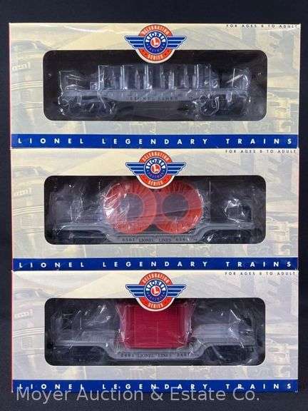 (3) Lionel Flatcars with Loads, in Original Boxes image