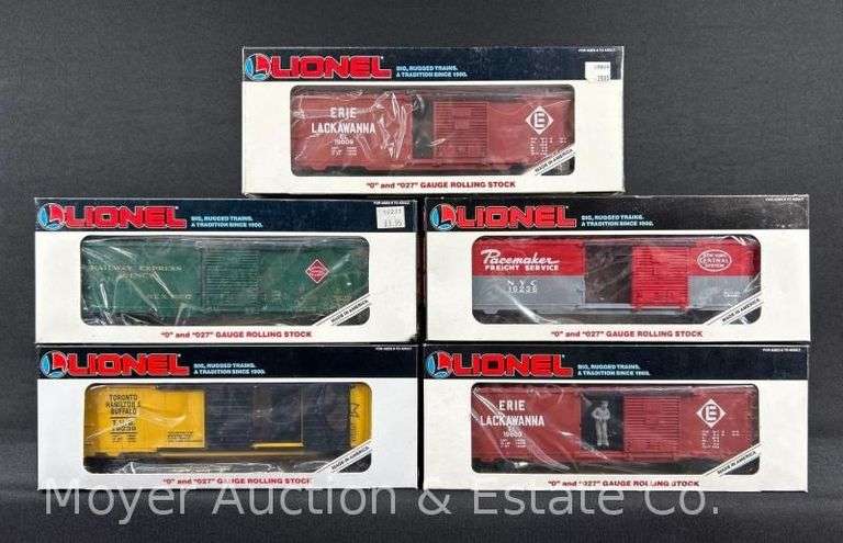(5) Lionel Box Cars, with Original Boxes image