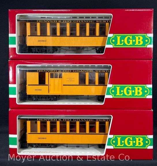 (3) LGB G Scale Denver & Rio Grande Western Passenger Cars, No. (2)3080 and 3081 image