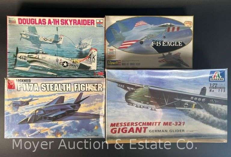 (4) Asst. Plastic Model Plane Kits, 3 Sealed in Plastic, 1/48 and 1/72 Scale image